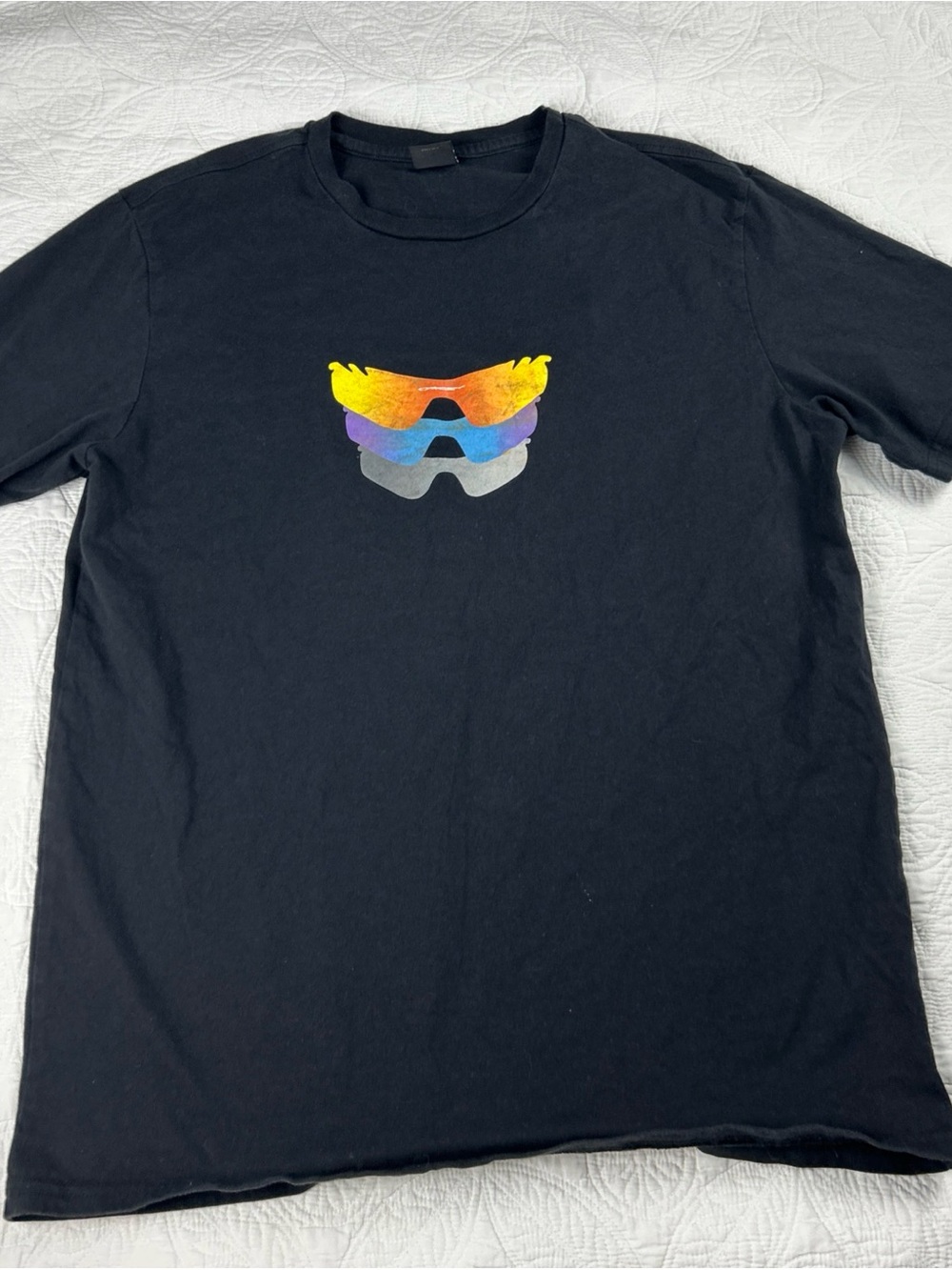 Oakley Black Short-Sleeve Tee with Multicolor Lens Graphic